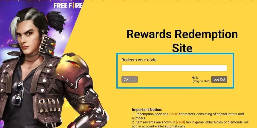 Free Fire Redeem Codes